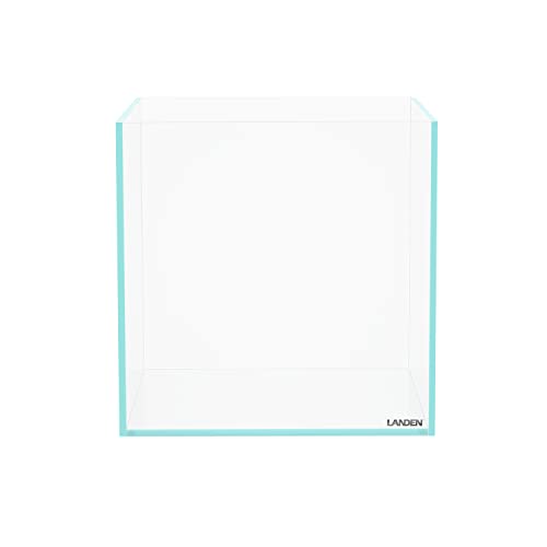 Image of LANDEN 25C 3.7 Gallon Cube Rimless Low Iron Aquarium Tank, W9.84xD9.84xH9.84 in(25x25x25cm) 5mm Thickness with Nano Foam Leveling Mat Included