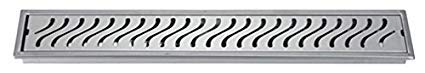 Image of Aquieen Shower Water Drainer Floor Bathroom Grating with SS 304 Anti-Foul Cockroach Trap (Wave Shower Drainer) (Center Hole, 24 inch x 4 inch)