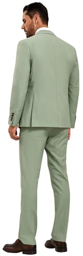 Men's Slim Fit 3-Piece Green Suit Blazer Vest Pants Formal 1 Button Men Suit Tuxedo for Business Prom4