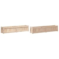 Plantenbakken met poten 2 st massief grenenhout wit kopen