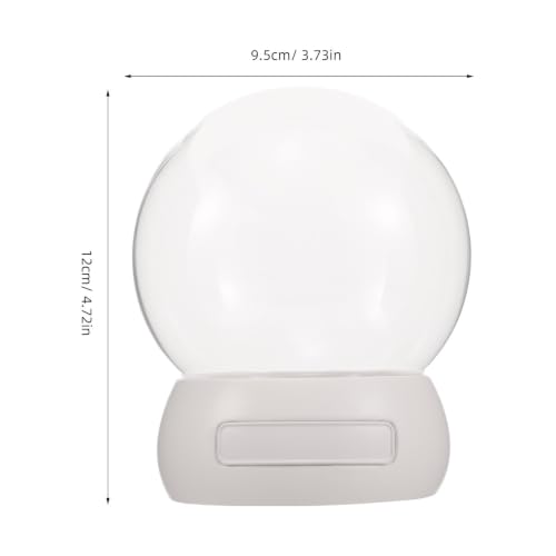 Cúpula de cristal pequeña con base blanca de resina para miniaturas y proyectos DIY 3