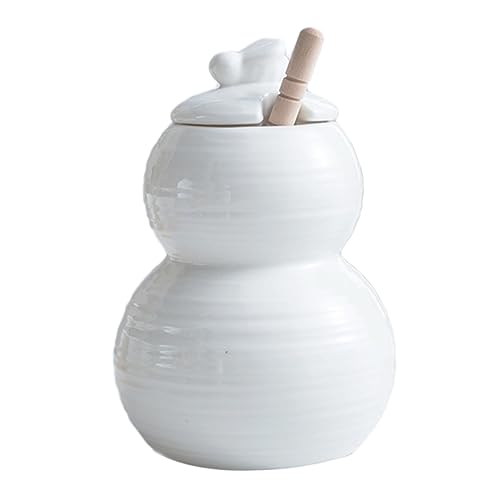 Alipis 1 Set Household Honey Dispenser with Spoon Ceramic Honey Pot for Kitchen Jam and Seasonings Sturdy Airtight Design