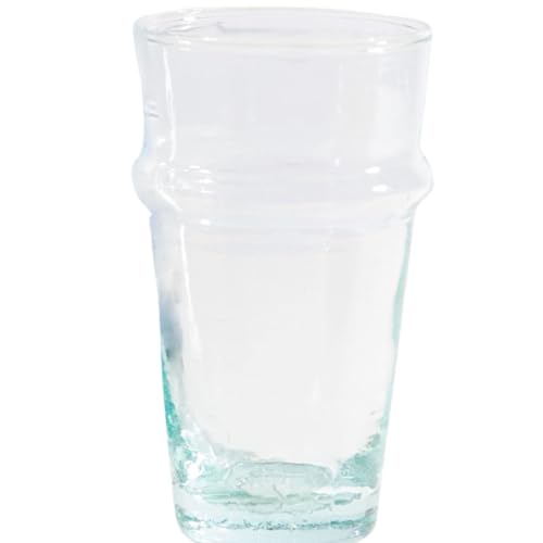 Verve CULTURE Beldi Stackable Glasses Handblown Moroccan Glassware-Clear | Set of 6, 11 fl. oz.