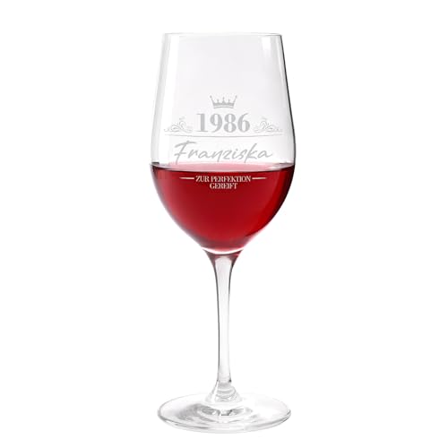 Herz & Heim Weinglas personalisiert mit Gravur 430 ml Leonardo Glas mit Name & Jahr Rotweinglas mit Namensgravur als Geschenk zum Geburtstag & Geburtstagsgeschenk