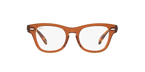 La Mejor Recopilación de Lentes Oftalmicos de Moda comprados en linea. 47 Ray-Ban Ry9707v - Marcos cuadrados para anteojos graduadas para niños, Marrón transparente/Lente de demostración, 44 mm
