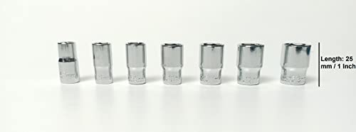 Image of 1 /4 inch Drive T-Handle With (7, 8, 9, 10, 11, 12, 13 Mm) 7 Sockets, Hardened Chrome Vanadium Steel, Anti-Slip & Anti-Corrosion Properties (Combo 5)