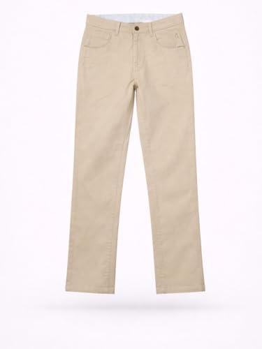 Image of Boys Beige Solid Trousers