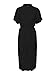 Produktbild VERO MODA Damen Leichtes Kurzarm Kleid Midi Blusen Dress Locker mit Gürtel und Hemdkragen VMBUMPY, Farben:Schwarz,Größe Damen:S