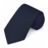 Jacob Alexander Solid Color Mens Tie - Comfortable Soft-lined Satin Microfiber Necktie - Timeless Formal Look for Weddings, Business and Events - (Regular Size - Navy Blue)