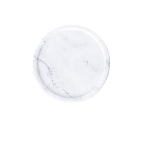 Healvian Plateau Marbre Blanc pour Bijoux Petit Plat Décoratif Multifonction pour Bagues Boucles Doreilles et Clés Plateau de Élégant pour Mariage et Rangement