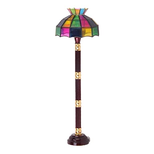 Lampe miniature sur pied recréant l'ambiance chaleureuse d'un bureau de mini maison