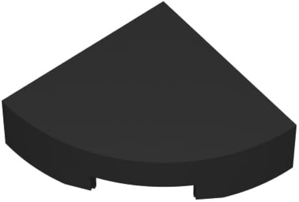 經典板塊散裝，板黑色瓷磚，圓形 1x1 四分之一，建築磚塊扁平 500 塊，與樂高零件和部件兼容：1x1 黑色板（顏色：黑色）