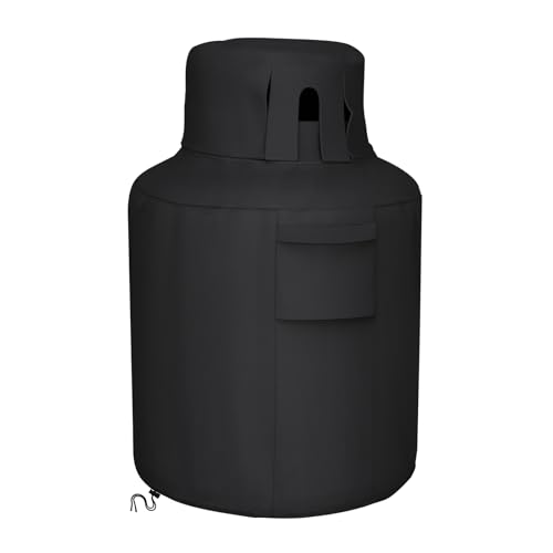STARTWO Propane Tank Cover 20lb Gas Cover Outdoor Heavy Duty Waterproof Covers Fits Standard 20 lb Tank Cylinder Black 13 x 19.5