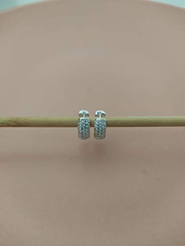 Brinco Feminino E Masculino Argola Cravejada Estilo Neymar De Prata