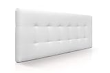 SUENOSZZZ-ESPECIALISTAS DEL DESCANSO Cabecero de Cama Canadá tapizado en Polipiel para Camas de 150 (160 x 57 cm) Polipiel Blanco
