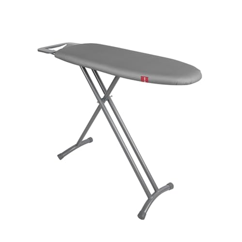 Planche à repasser pliable gris argenté avec repose-fer et pieds robustes
