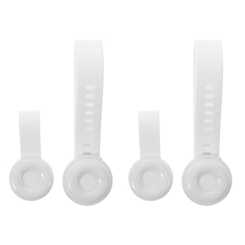 POPETPOP Elevadores de Tapa de Inodoro Autoadhesivos Blancos 2 Pares, Soporte Portátil de Silicona para Asiento de Inodoro, Manija de Elevación Compatible Mayoría de Tapas, Uso Doméstico