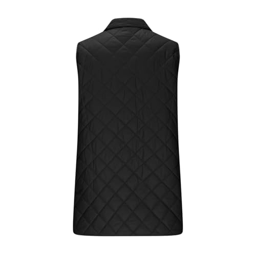 Puffer Vest Women Long Trendy Plain Sleeveless Quilted Jacket Zip Up Lightweight Warm Padded Gilet Coat Outerwear4