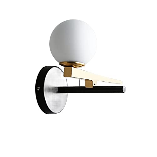 Applique murale LED nordique dorée avec sphère en verre pour éclairage de miroir