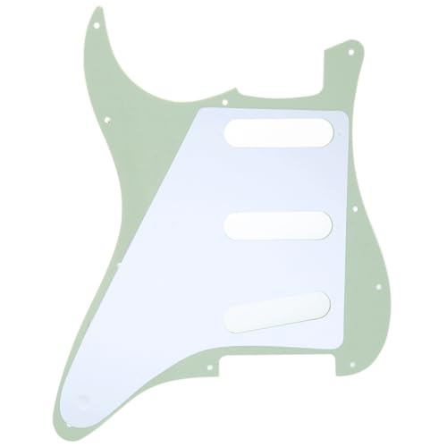 Image of Musiclily SSS 11 Hole Strat Guitar Pickguard for Fender USA /Mexican Made Standard Stratocaster Modern Style, 3Ply Mint