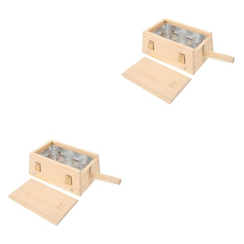 NOLITOY 2pcs Wooden Moxibustion Burner Box Portable Smokeless Moxibustion Case for Neck Back and Abdomen -Scald Design Six Stick Holder for Home Use