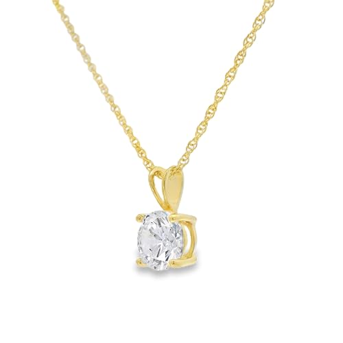 Amazon Essentials S0A21Z002Z Yellow Gold Plated Sterling Silver Cubic Zirconia Round Cut Solitaire Pendant Necklace  thumb #1