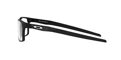 Image of Oakley Mens Ox8174f Hex Jector Low Bridge Fit Rectangular Prescription Eyewear Frames, High Resolution Satin Black /Demo Lens, 54 mm