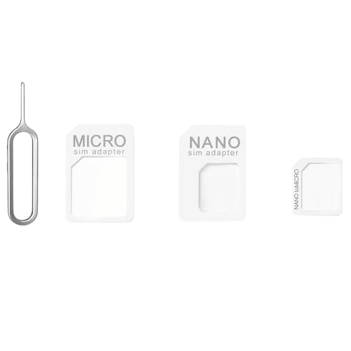 GXGM 4 Piezas Adaptador Tarjeta SIM, Adaptador SIM 4 en 1 Para Teléfono+ Pin con Tarjeta, Kit Adaptador para Tarjeta SIM Especialmente Diseñado, Para Smartphones