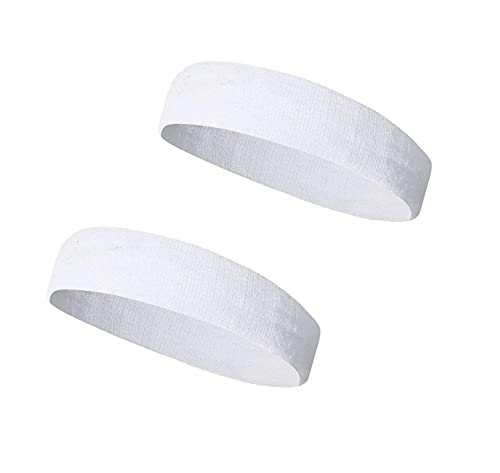 Bigwheels Set of White Men’s and Women’s Athletic Running/Fitness/Yoga/Workout/Gym Head Band