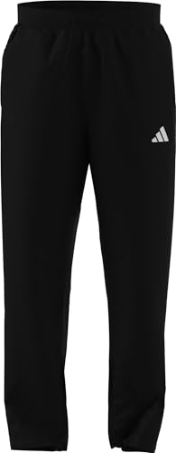 adidas Herren Essentials SMALL Logo Stanford Pant Open Hem, Black/White, XL