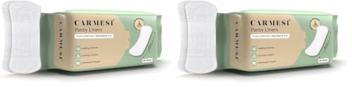Image of Carmesi Panty Liners - 50 Pieces | Cushiony Soft | Protect against Spotting & Light Discharge | End-To-End Sticking | Keep You Fresh & Dry All-Day Long | Non-Toxic & Unscented (Pack of 2)