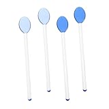 OUNONA 4 Stück Teiliges Gläserne Rührlöffel mit Langem Griff Hochtemperaturbeständige Löffel für Milch und Desserts Ergonomisches Design für Komfortables Mixen und Rühren
