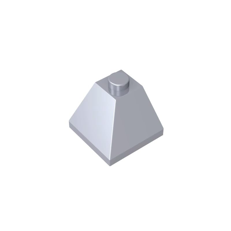 Gobricks 3045 Slope Brick 2x2 Double-Sided Corner Sloped Brick 50 Pieces GDS-621 Compatible with Lego Building Blocks Color:Flat Silver — image 1