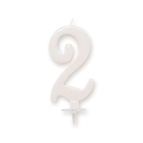 STC - BOUGIE ANNIVERSAIRE GÉANTE BLANCHE - CHIFFRE 2