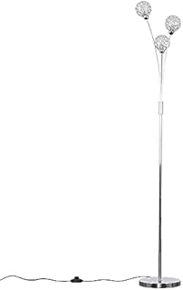 Modern 3 Way Polished Chrome & Clear Acrylic Floor Lamp - Complete with 3w LED G9 Bulbs [3000K Warm White]