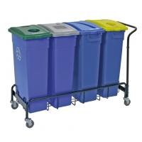 Wall Hugger Recycle 4 Bin Trolley