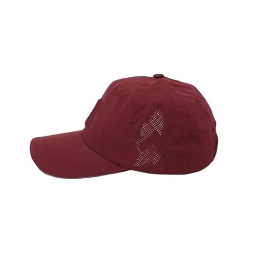 Casquette baseball maille couleur unie rouge visière sport réglable