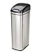 Duży, wąski, prostokątny, 60 l, wysoki, wąski, ze stali nierdzewnej, ze szczotkowanej stali nierdzewnej, automatyczny czujnik ruchu, kosz na śmieci, wąski, bezdotykowy, automatyczny kosz na kurz – bezdotykowy, samozamykający się i zamykający czarna pokrywa z tworzywa sztucznego ABS.