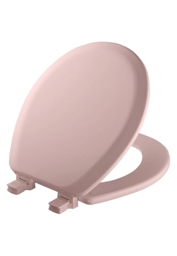 Mayfair 46EC 023 Molded Wood Toilet Seat with Lift-Off Hinges, Round, Pink