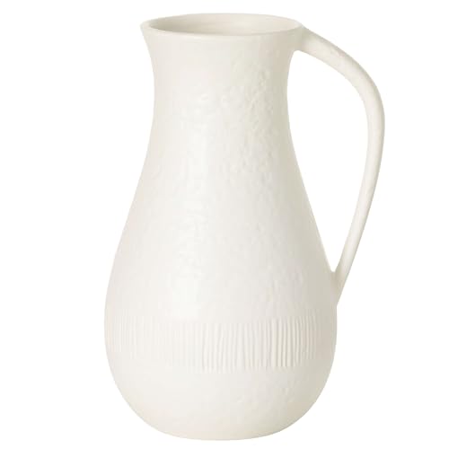 Sullivans Ceramic Vase, White Pitcher with Handle, 10" Modern Farmhouse Distressed Flower Vases for Living Room, Bedroom, and Office Home Decor Centerpieces Decoration (CM3118)