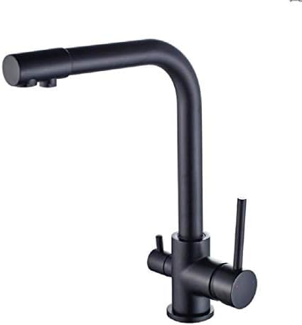 Mitigeur de cuisine Fengong noir mat à double sortie eau filtrée