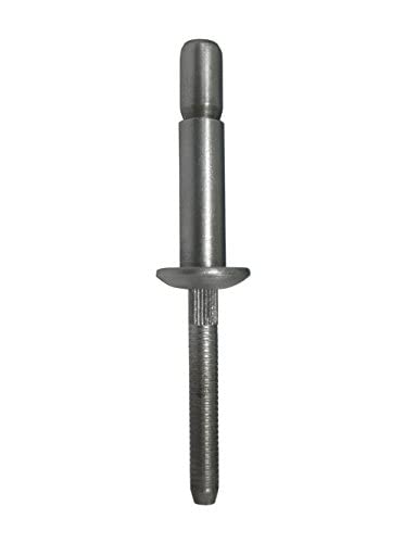 ALL STAINLESS INTERLOCK BLIND RIVET 1/4' DIAMETER X .350 -.625 GRIP RANGE, PROTRUDING HEAD (PACK OF 10 PIECES)