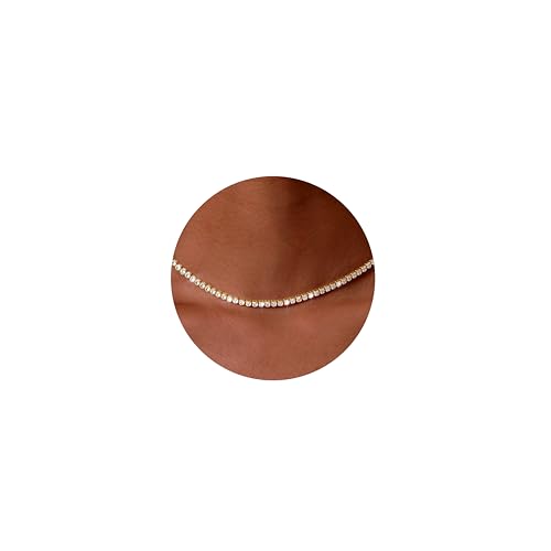 CASSIECA Kette Damen Gold Tennis Halskette Zirkonia Halskette Verstellbare Stapelbare Halskette Glänzende Diamantschliff Kette für Frauen Mädchen 41+5cm