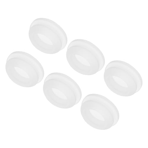 Image of MECCANIXITY 6pcs Silicone Snap in Locking Hole Plugs,16mm /0.6 Inch Mounting Diameter Narrow Groove Width 2mm Panel Seal Cover Round for Kitchen Bulkheads Waterproof Sealing Plugs Clear