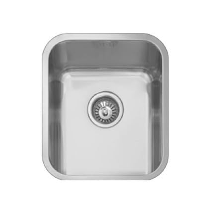 Korman Fregadero Inox Bajo Encimera 34x40 cm Bruselas | Acero Inoxidable AISI 304 | 1 Seno Compacto | Instalación Dual | Incluye Válvula y Sifón