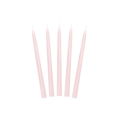 Generico 10 PZ Candela Stelo 24 cm Vari Colori allestimento Festa 10 Candele (Rosa Chiaro Pastello)