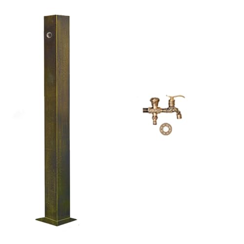 Columna de agua de jardín independiente con grifo vertical, fuente de acero inoxidable para exteriores para patios y parques