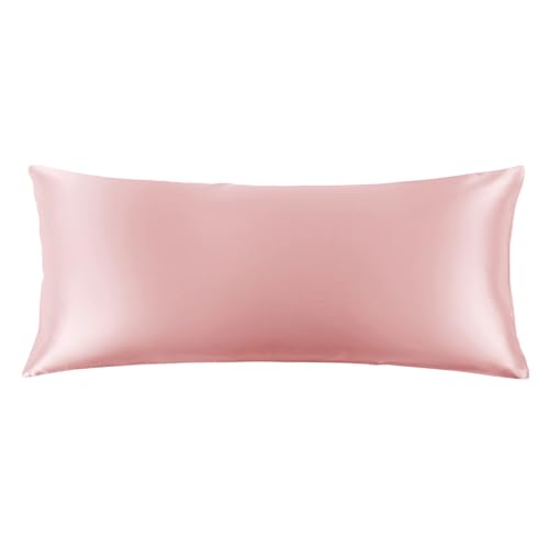Image of THXSILK Set of 2 100% Mulberry Silk Pillowcase for Hair and Skin Health, 22 Momme Soft and Smooth Pillowcases with Hidden Zipper, Both Sides Premium Grade 6A+ Silk, Body Size 20 inchx54 inch, Pink