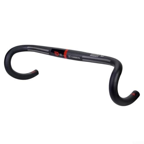 Manillar de fibra de carbono de alto rendimiento para bicicletas de carretera con abrazadera de 31 8 mm (rojo 420 mm)
