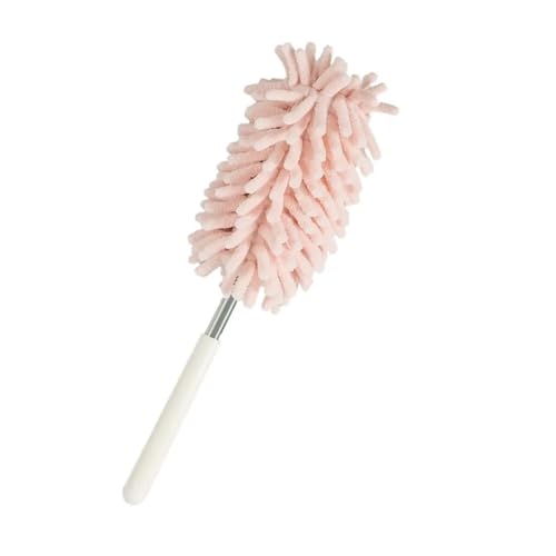 NJIEzhao Plumero Atrapapolvo Cepillo telescópico Ajustable for Quitar el Polvo, Herramientas de Limpieza for Muebles del hogar(Pink)